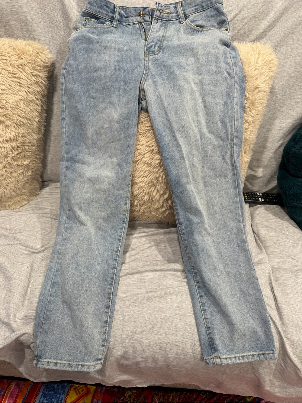 Light Wash Women's Straight Jeans - Classic Denim small size - Picture 2 of 5